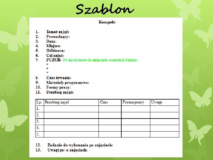 Jak napisa dobry konspekt Szablon Temat zaj Tutaj Konspekt Zajęć W Przedszkolu Specjalnym