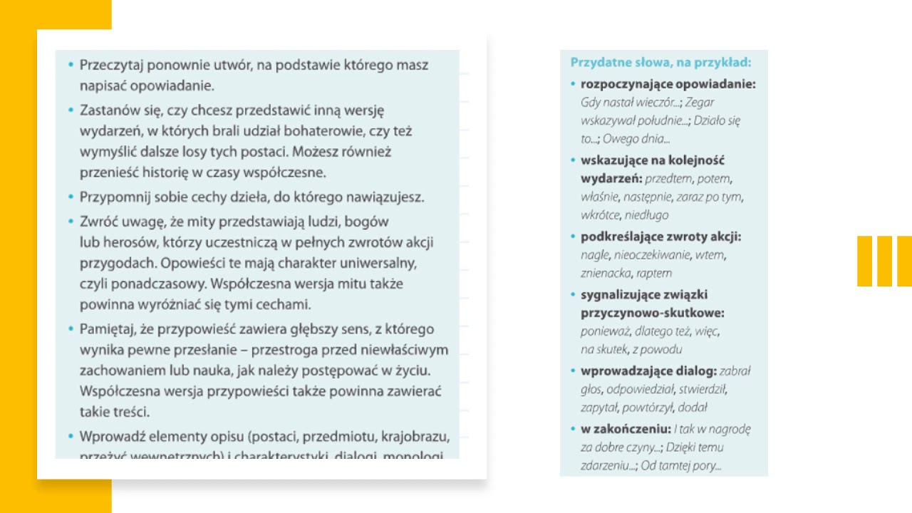 Jak napisać opowiadanie twórcze na podstawie mitu lub przypowieści Opowiadanie Z Opisem Przeżyć Wewnętrznych