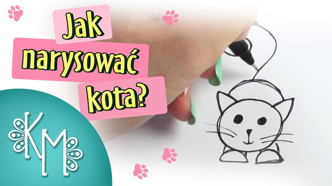 Jak narysować prostego kotka | Kreatywna Mama - YouTube Co Mozna Narysowac Na Plotnie