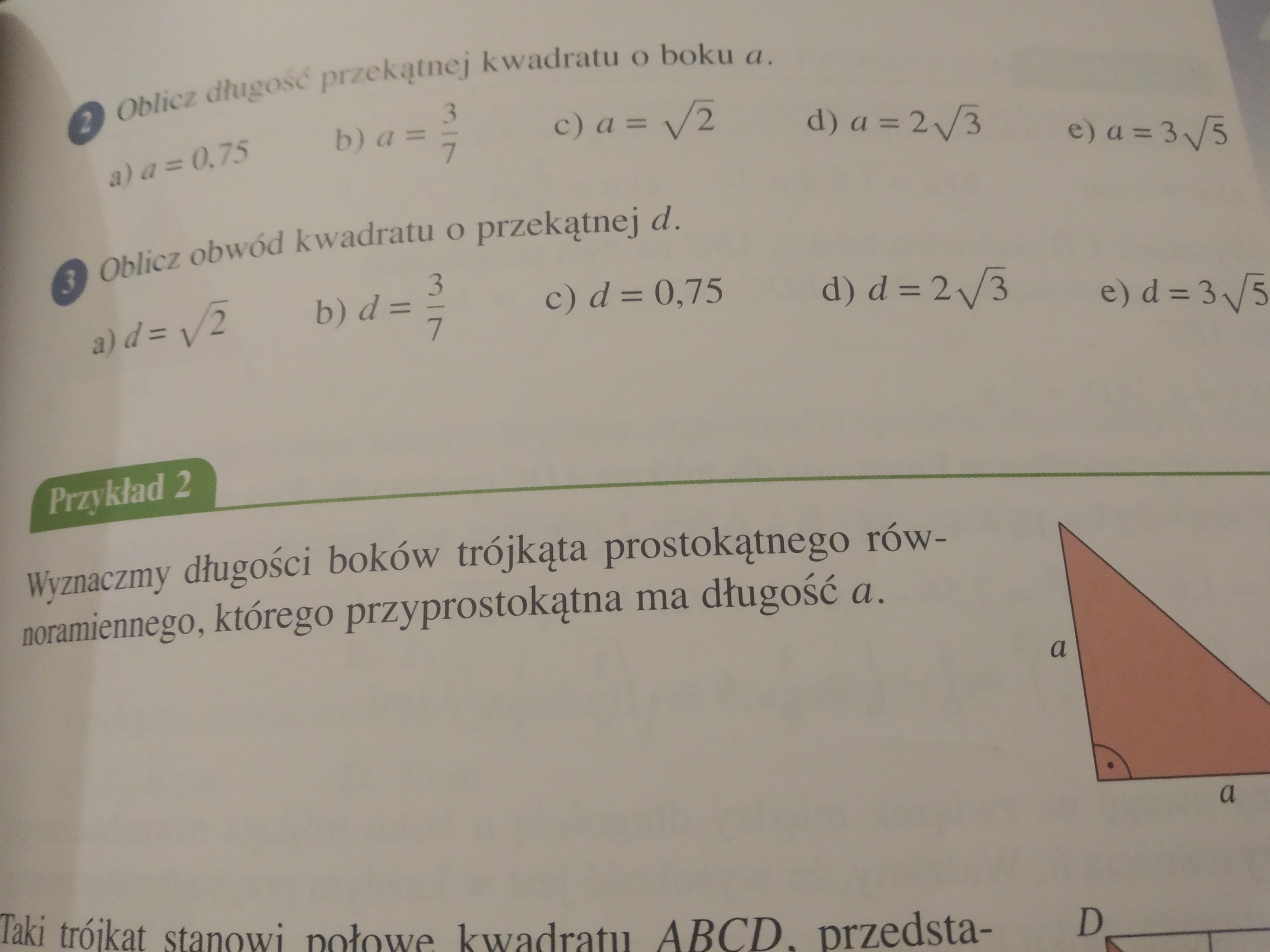 Oblicz Obwod Kwadratu O Przekatnej D