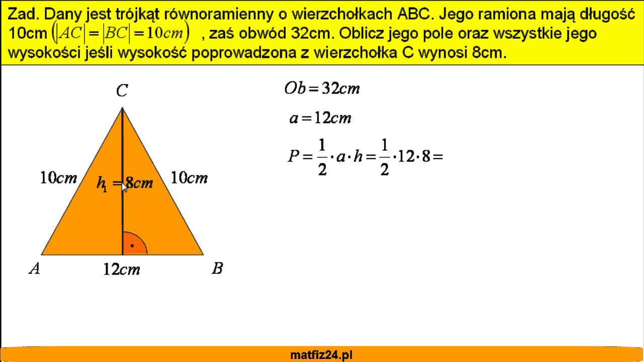 Wzór Na Pole Trójkata Równoramienny