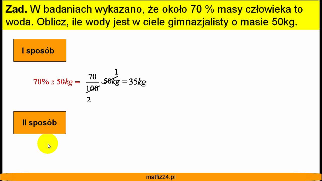 Jak obliczyć procenty z danej liczby - Zadanie - Matfiz24.pl. - YouTube Jak Obliczyć Procent Na Sprawdzianie