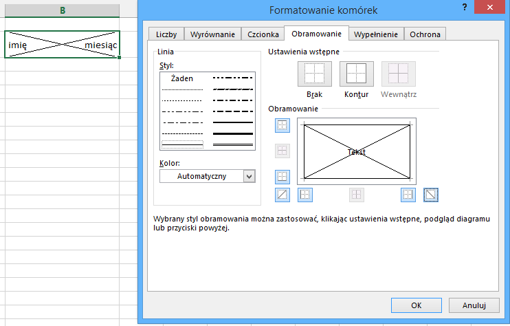 Jak podzielić komórkę w Excelu? | Calculatic Jak Podzielic Komrke W Tabeli Po Przekatnej