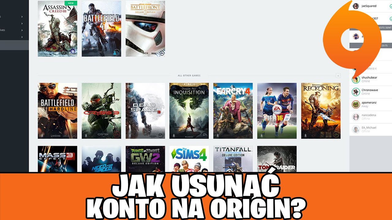 Jak skasować konto ORIGIN? Jak usunąć swoje konto z grami na originie Darmowe Konta Origin Z Grami