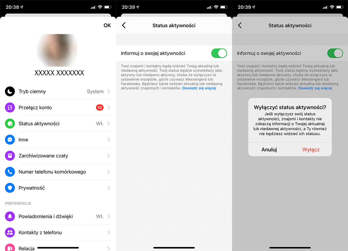 Jak Wylaczyc Widocznosc Na Messengerze