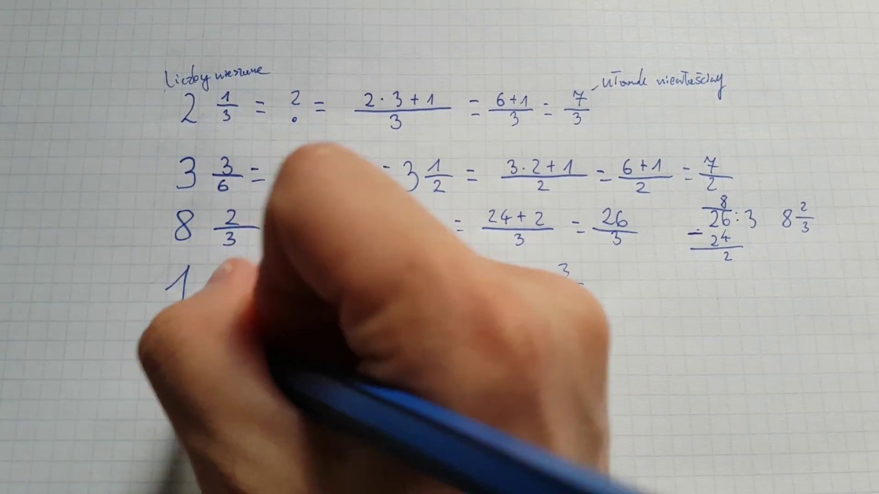 🔥 Jak zamienić liczby mieszane na ułamki niewłaściwe | Matematyka Jak Zamienić Liczbę Mieszaną Na Ułamek Niewłaściwy