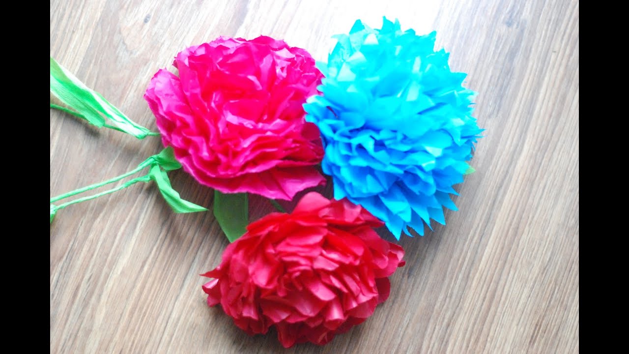 Jak zrobić Kwiaty z Bibuły / How to make Tissue Paper Flowers - YouTube Kwiaty Z Bibuly Jak Zrobic