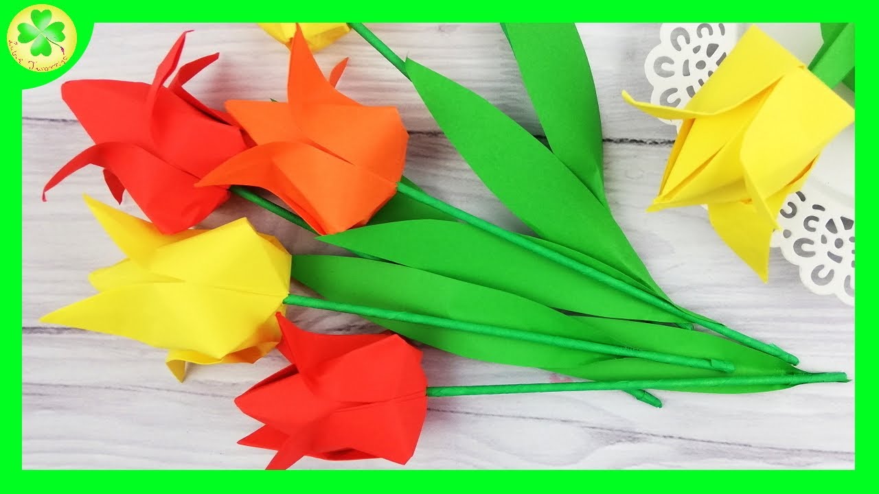Jak zrobić: Tulipan Origami (DIY tutorial) - YouTube Jak Zrobic Tulipany Z Papieru