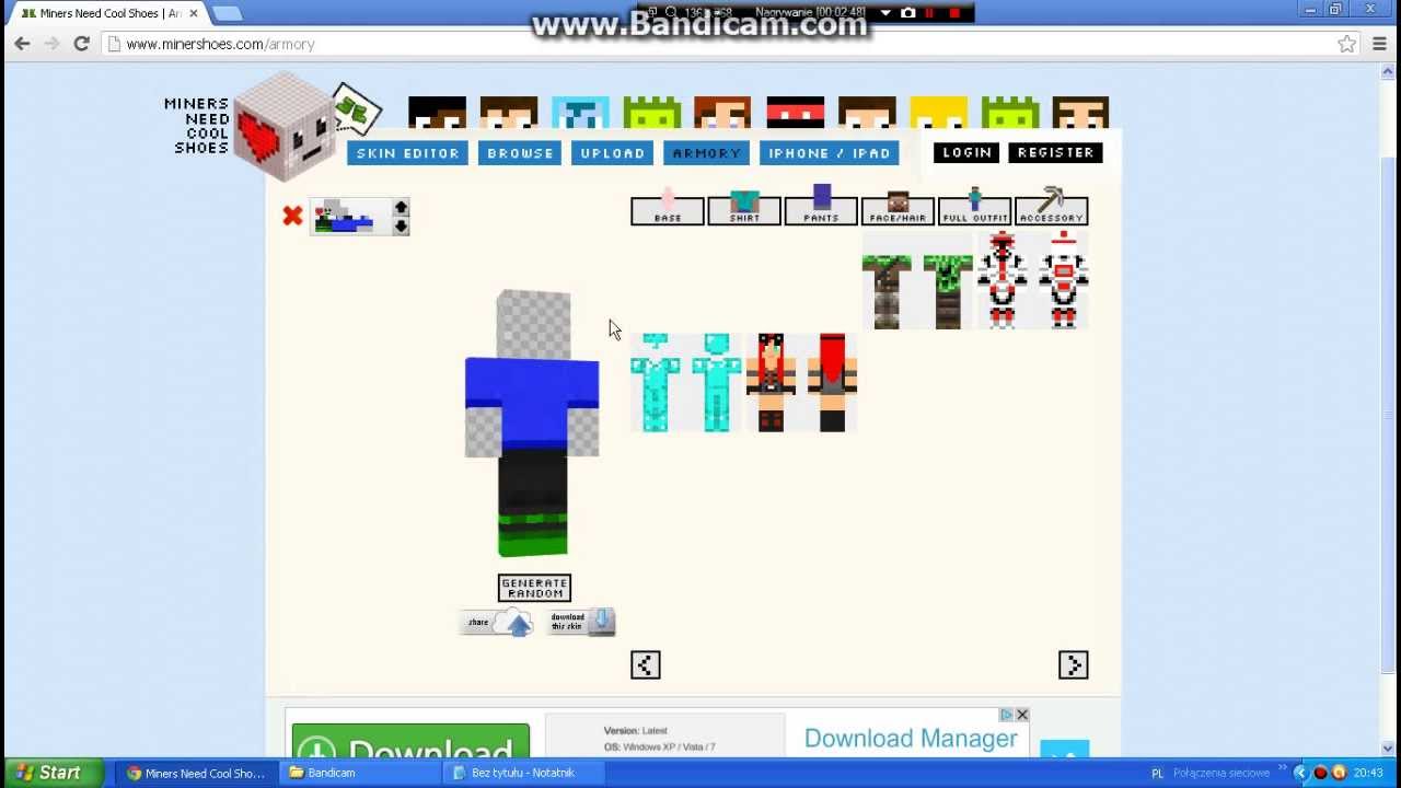 Jak zrobić własnego skina w Minecraft BEZ PREMIUM - YouTube Jak Zrobić Swojego Skina W Minecraft