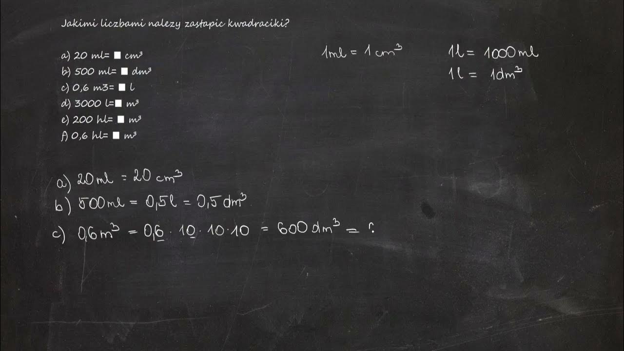 Jakimi liczbami należy zastąpić kwadraciki? a) 20 ml= cm³ b) 500 ml Jakimi Liczbami Należy Zastąpić Kwadracik