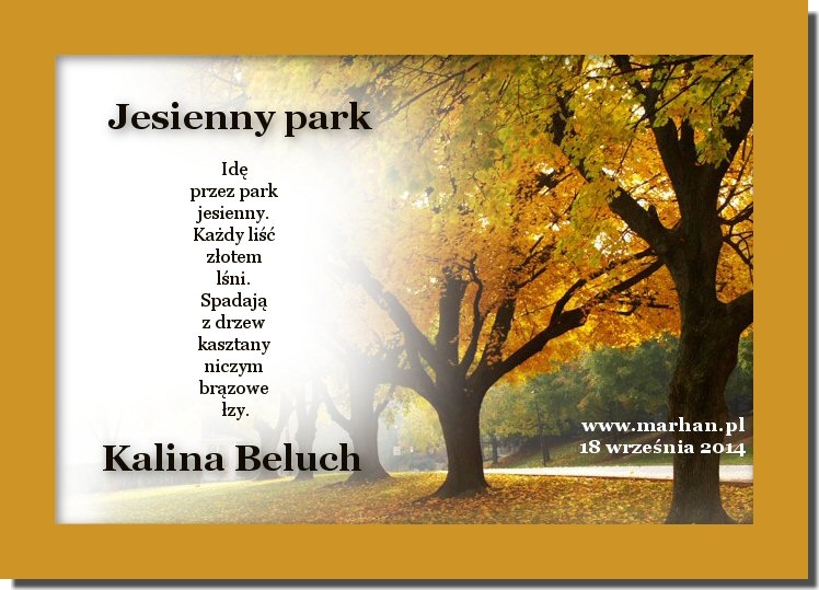 JESIENNY PARK Wiersze O Przyrodzie Znanych Poetów