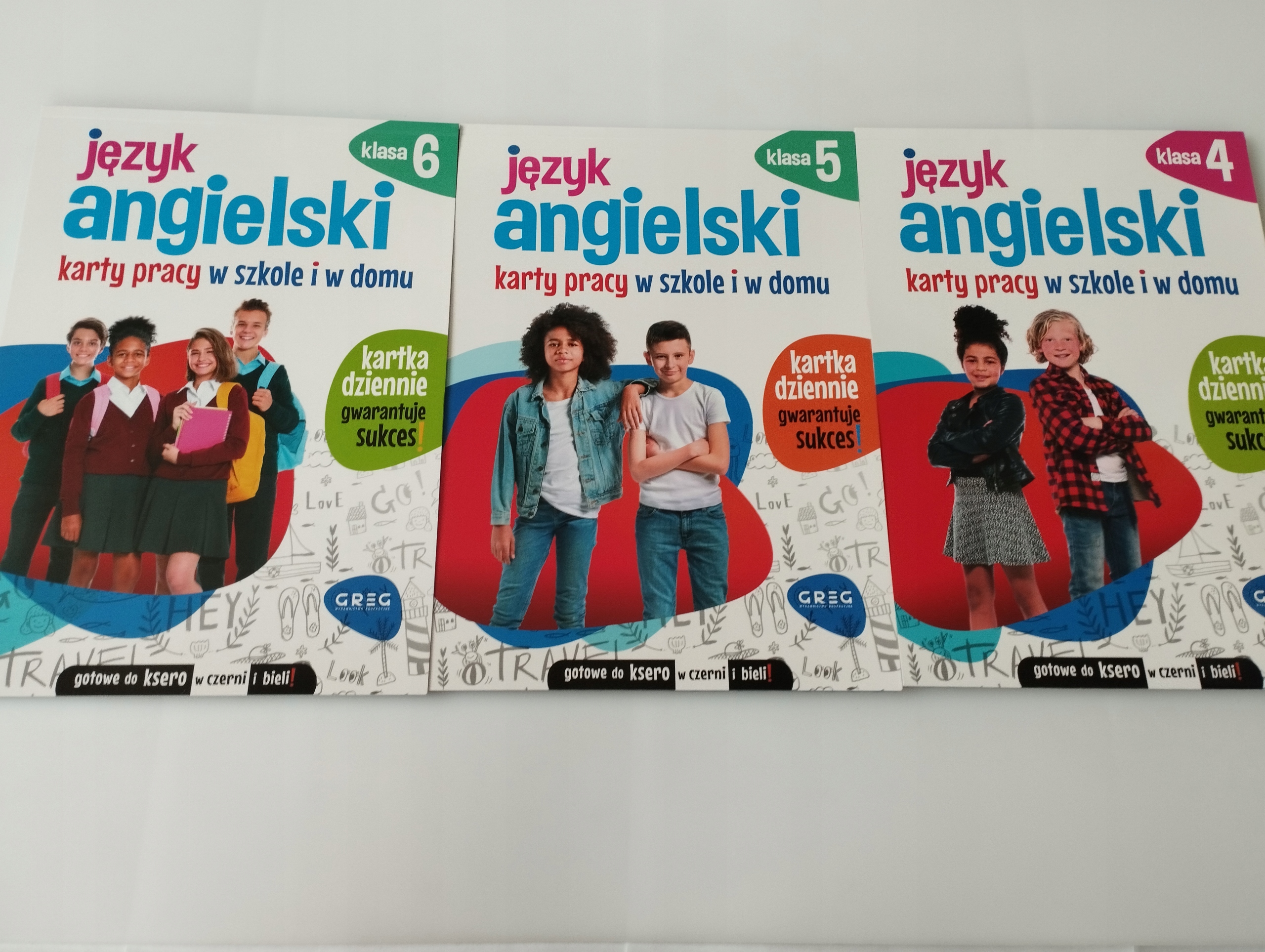 JĘZYK ANGIELSKI 4-6 Karty Pracy x3 GREG zadania ćwiczenia szkoła Klasa 4 Angielski