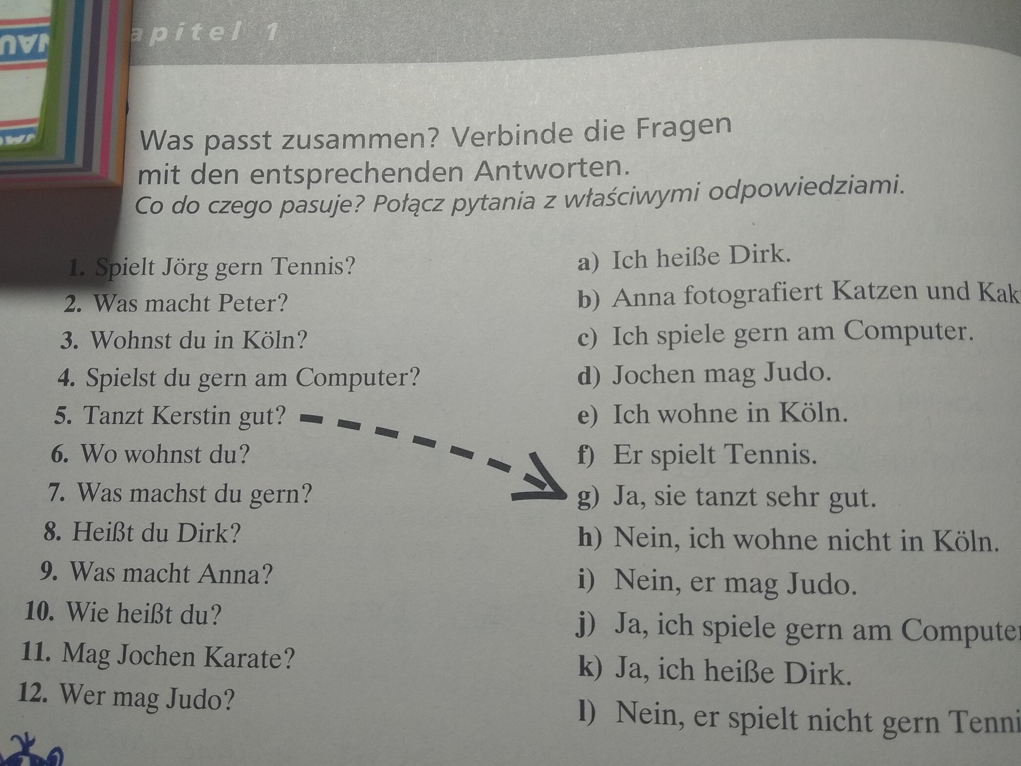 Język niemiecki dział 1 klasa 7 Zadanie w zdjęciu!!! Proszę o szybką Niemiecki Klasa 7 Dzial 1