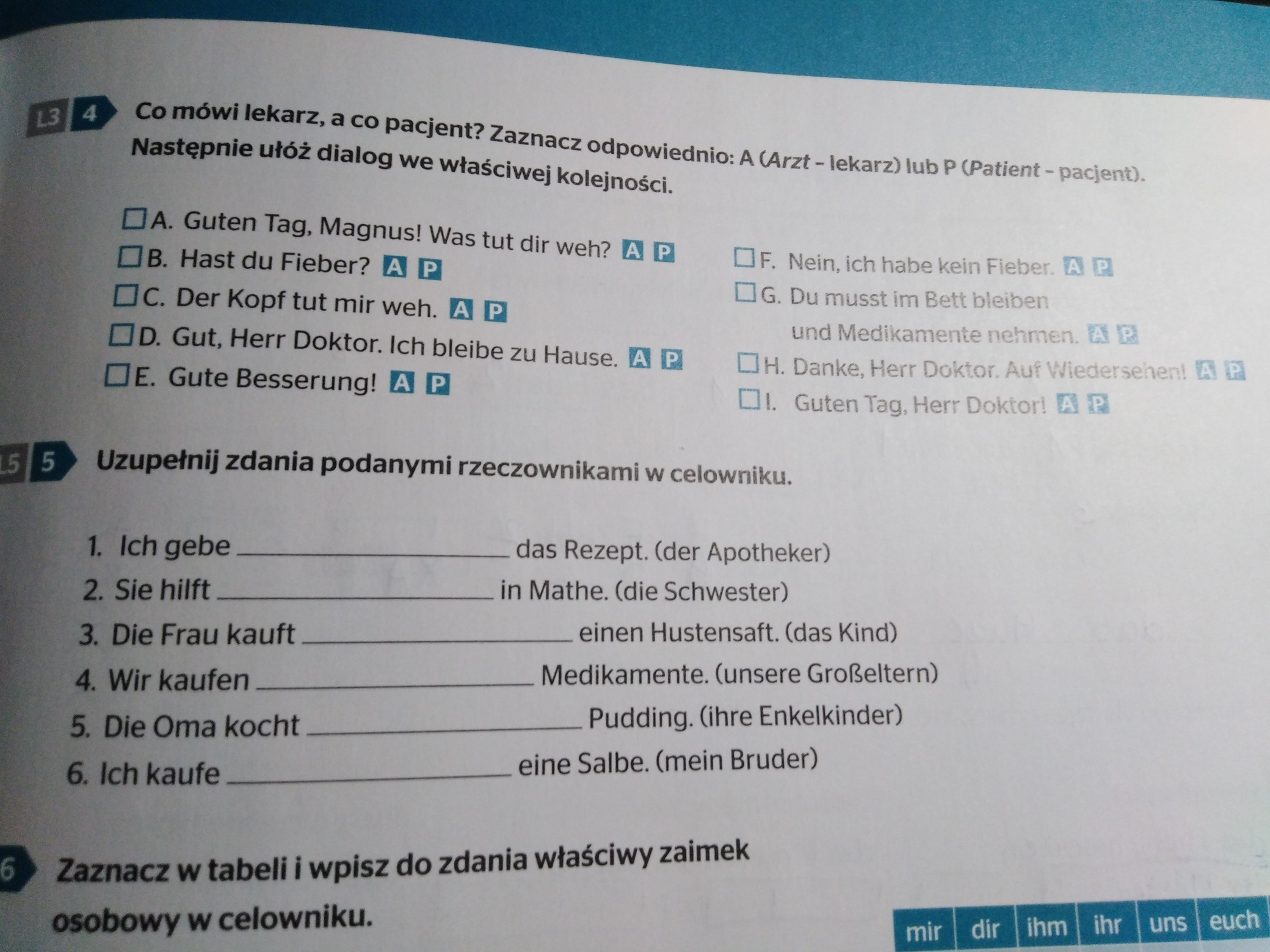 Test Niemiecki Klasa 8 Dzial 1