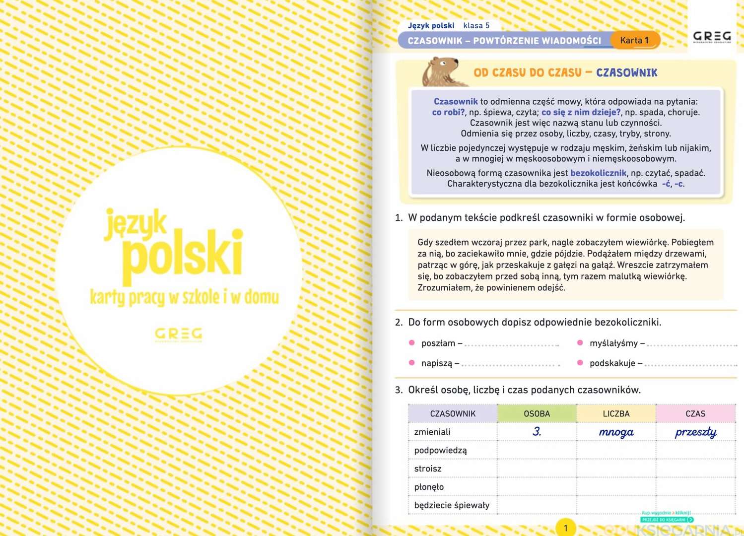 Język polski. Karty pracy w szkole i w domu. Klasa 5 - Eduksiegarnia.pl Karty Pracy Jezyk Polski Gimnazjum Chomikuj