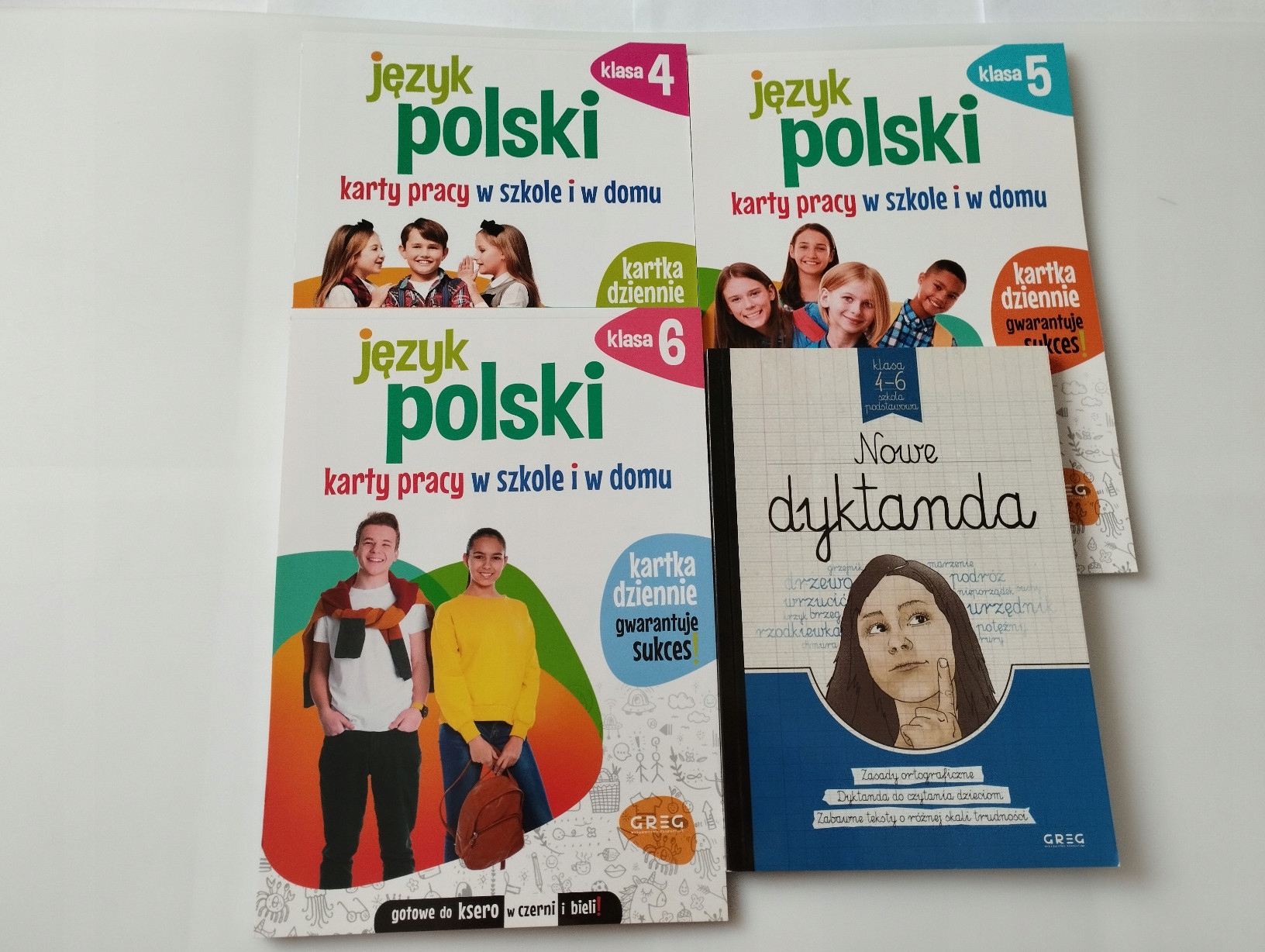 JĘZYK POLSKI klas 4-6 Karty Pracy Nowe Dyktanda x4 ćwiczenia zadania Jezyk Polski Cwiczenia