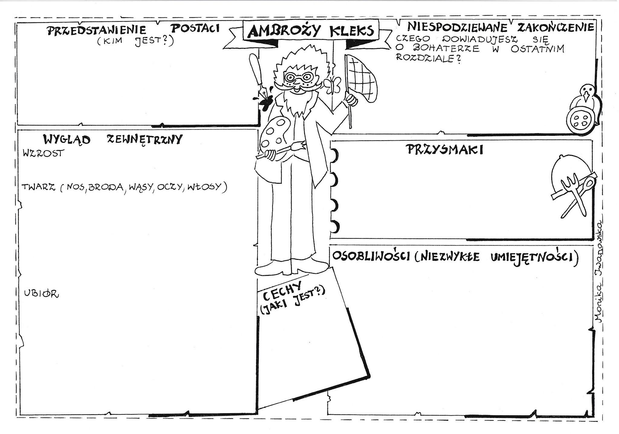 Język polski - klasa 4 - Akademia Pitagorasa Opis Pana Kleksa 4 Klasa Karta Pracy