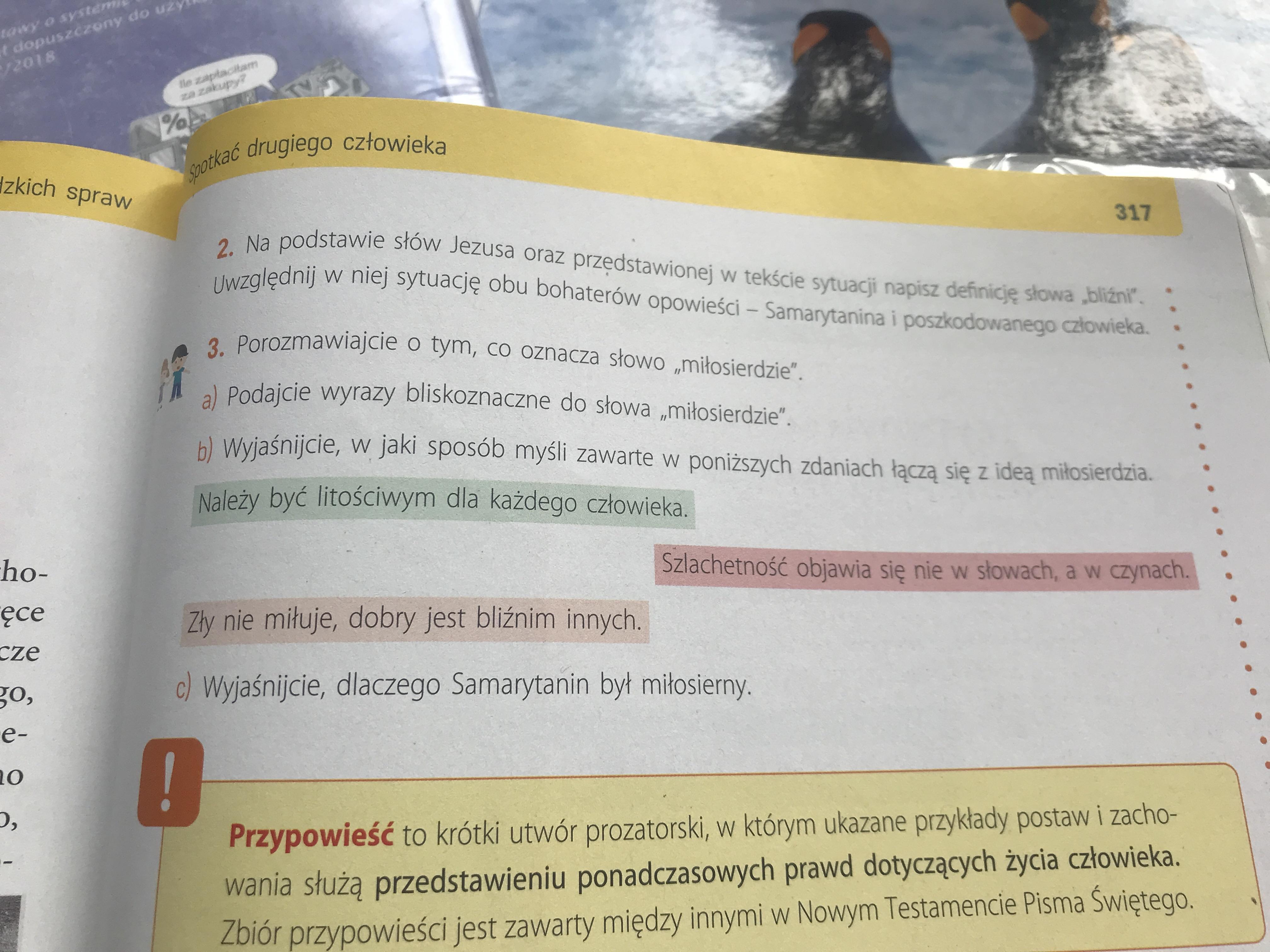 Język Polski, książka ,,Między Nami” Klasa 5, zadanie 3, strona 317 Język Polski Między Nami Klasa 5