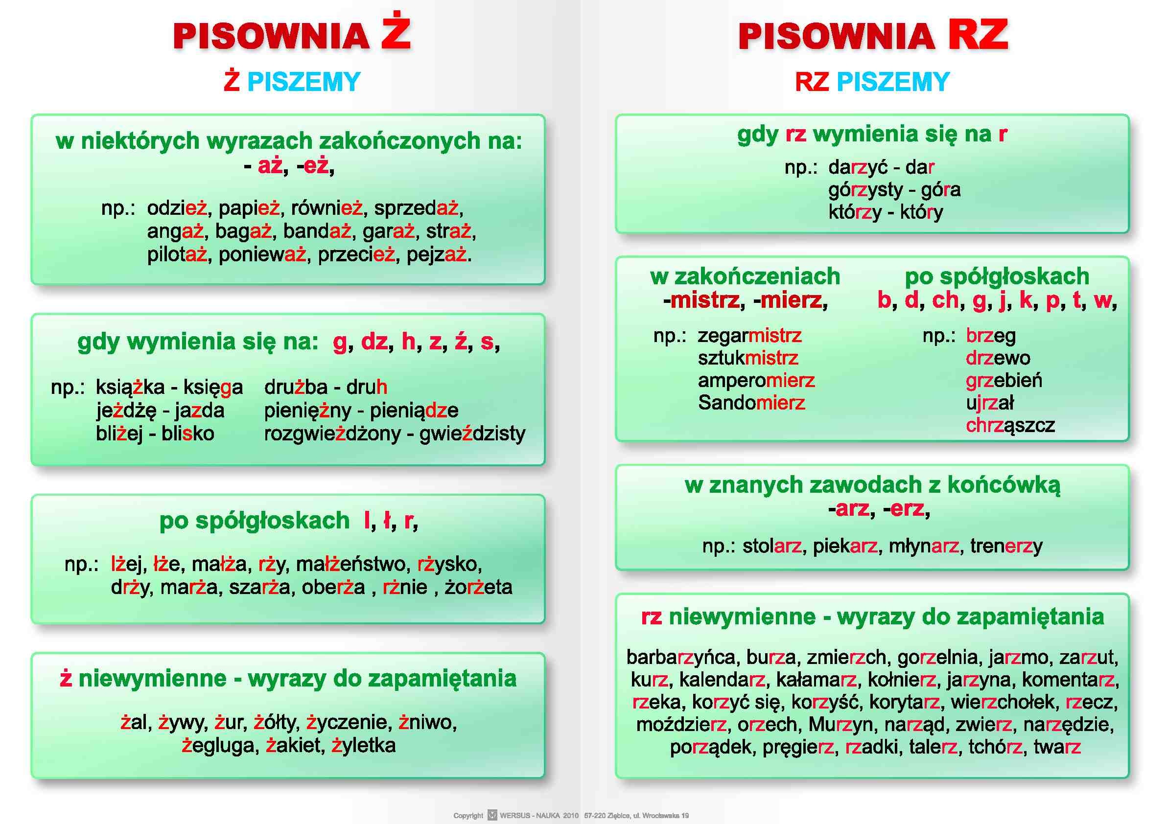 JĘZYK POLSKI ORTOGRAFIA KOMPLET PLANSZ Wszystkie Zasady Ortograficzne Test