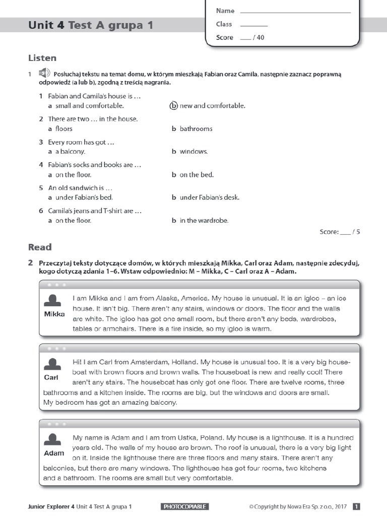 Junior Explorer 4 Testy Pdf