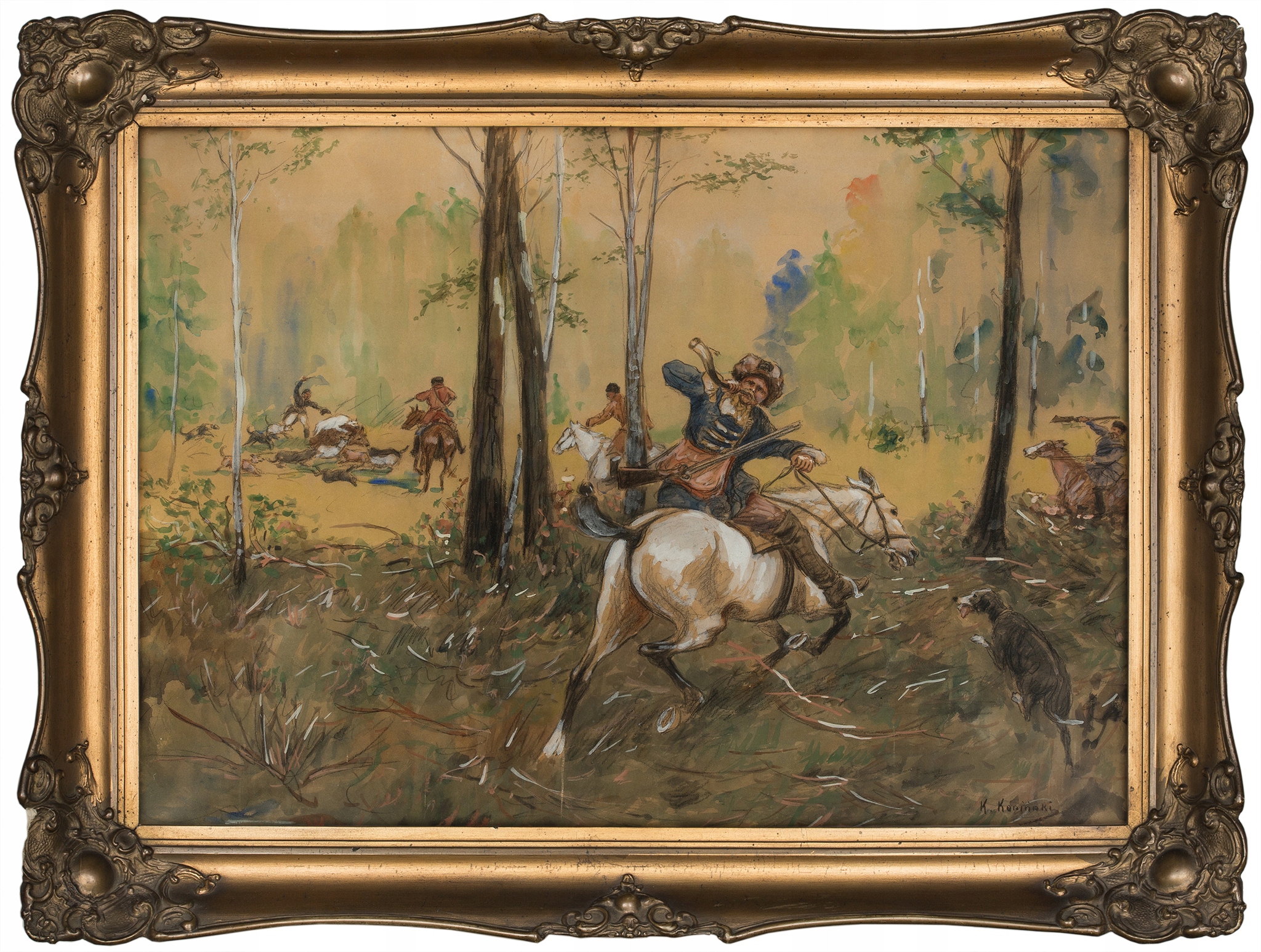 Kajetan KOSIŃSKI (1847-1935) 'Pan Tadeusz. Polowanie na niedźwiedzia Pan Tadeusz Polowanie Na Niedźwiedzia