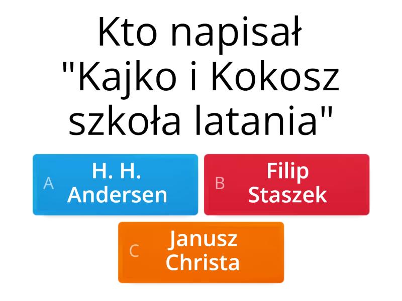 "Kajko i Kokosz. Szkoła latania" - test - Cuestionario Kajko I Kokosz Szkoła Latania Wordwall