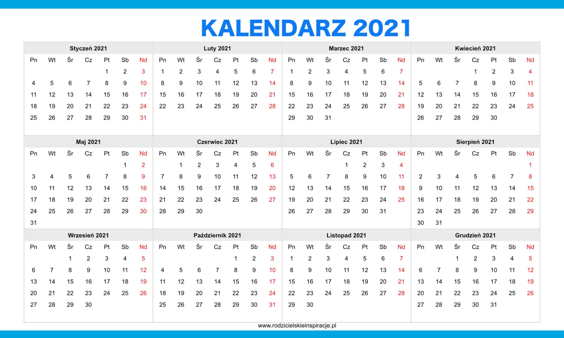 Kalendarz Roku Szkolnego 2021/22 Do Druku