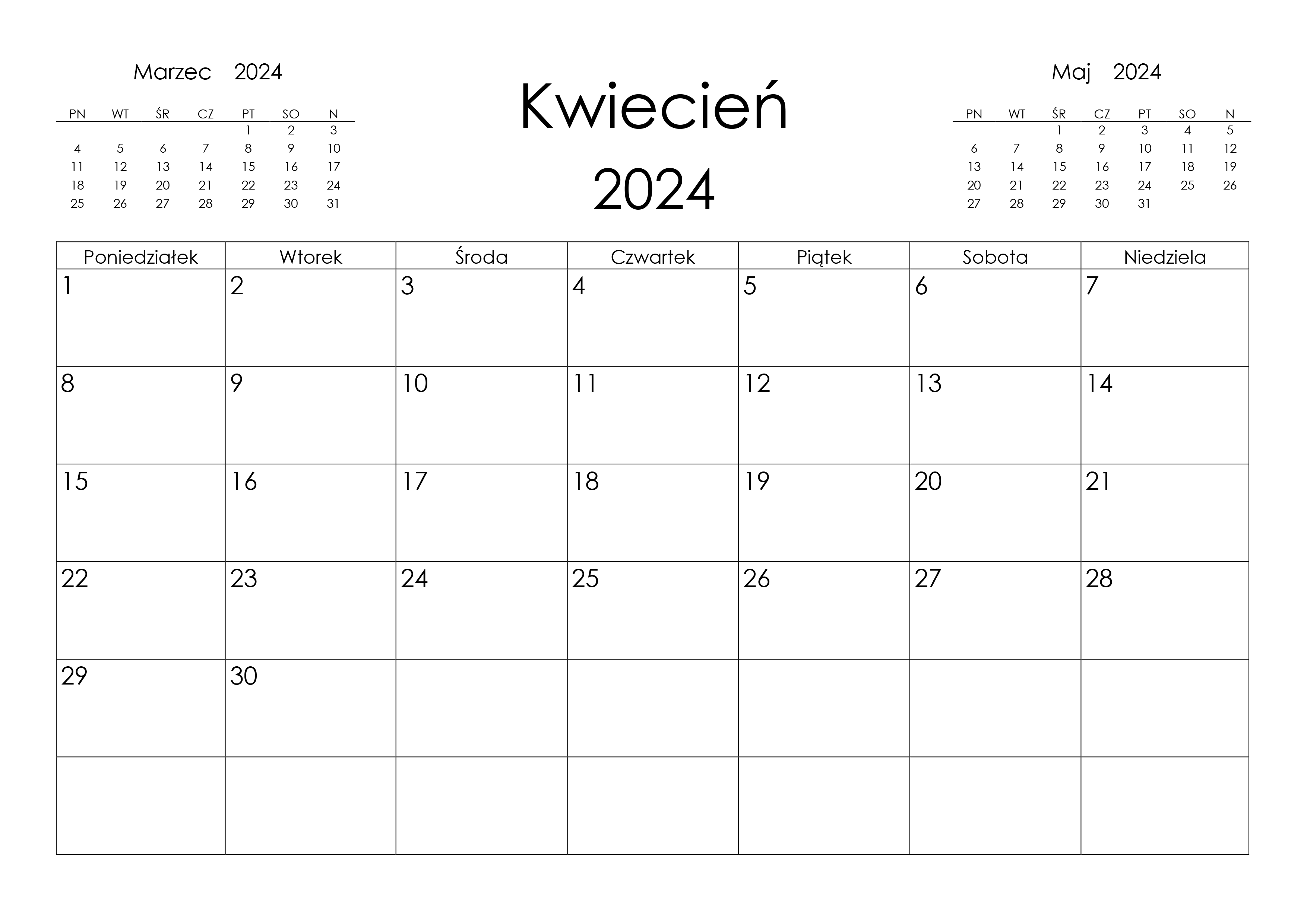 Kalendarz 2024 Do Drukowania - Image to u Dziewczyna Na Miesiąc Kwiecień Maj Czerwiec Doci