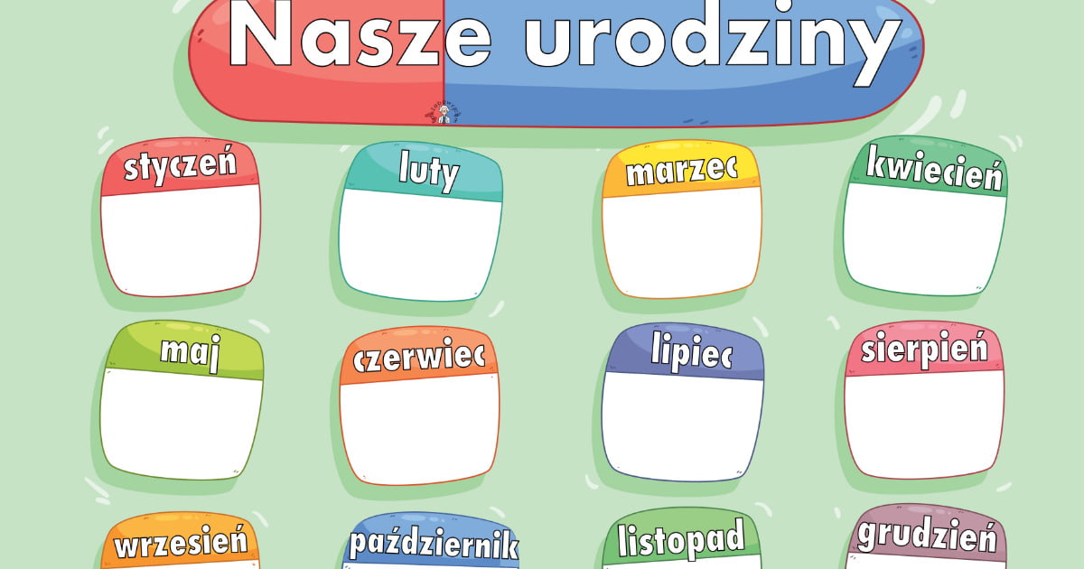 Kalendarz Urodzin Przedszkole Do Druku