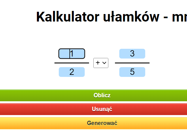 Kalkulator Ulamkw Dziesietnych I Zwyklych
