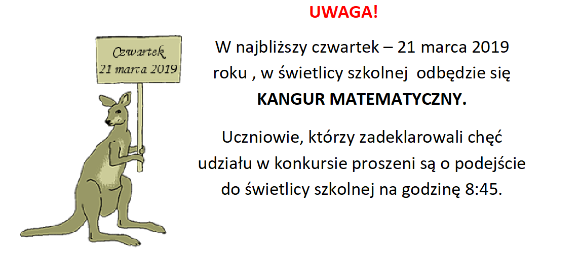 Kangur Matematyczny 2019 / Dla ucznia / Zespół Szkół Nr 1 w Bochni im Kangur Matematyczny 2019 Odpowiedzi Pdf