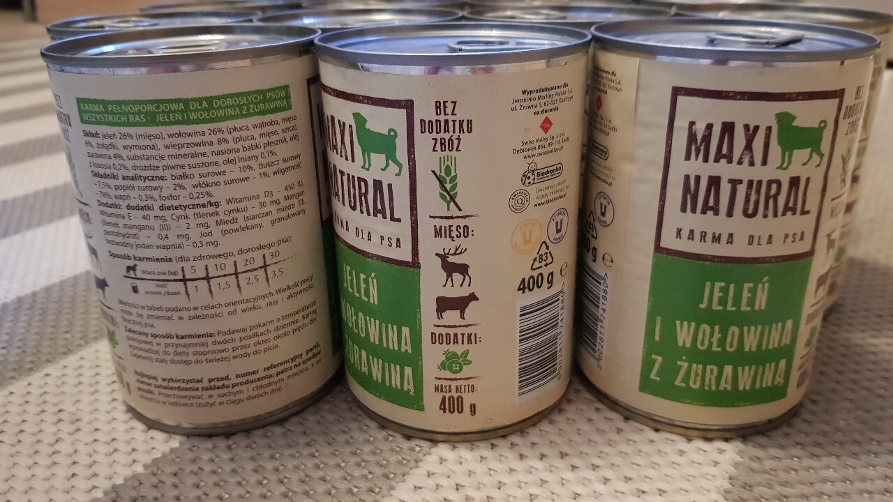 Karma dla psa Maxi Natural jeleń wołowina 15x400g | Bielsko-Biała | Kup Maxi Natural Karma Dla Psa