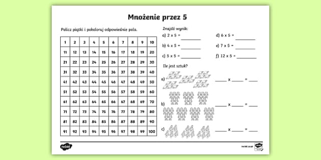 Mnozenie Od 1 Do 5