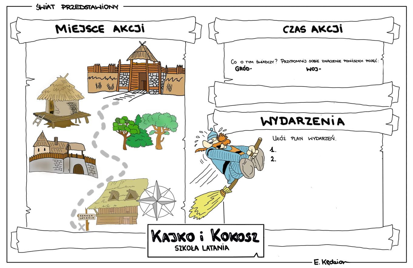 Karta pracy kajko i kokosz szkoła latania Karty Pracy Kajko I Kokosz Szkola Latania