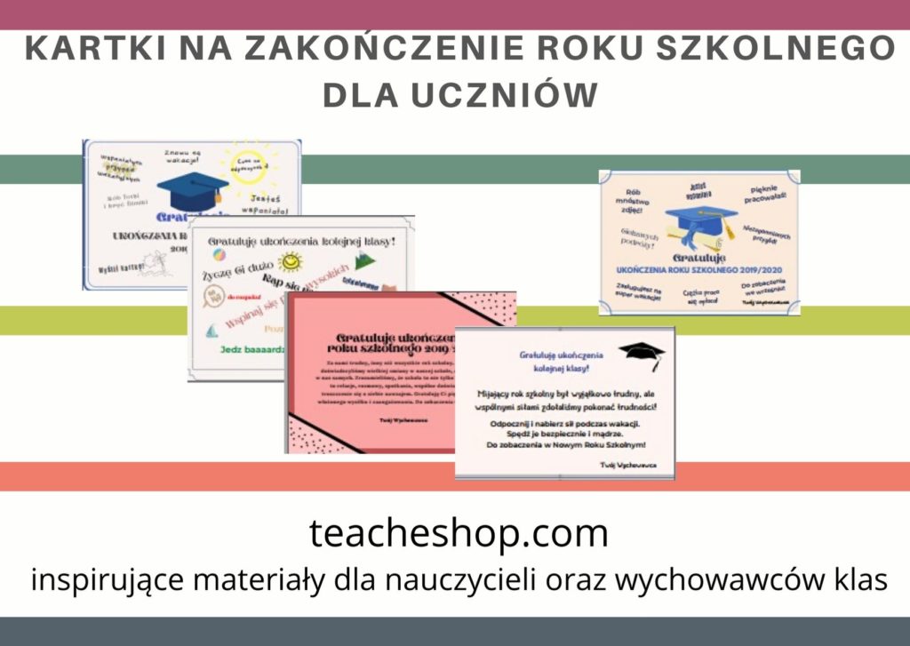 Kartki dla ucznia na zakończenie roku szkolnego – TeachEshop.com Buty Na Zakończenie Roku Szkolnego