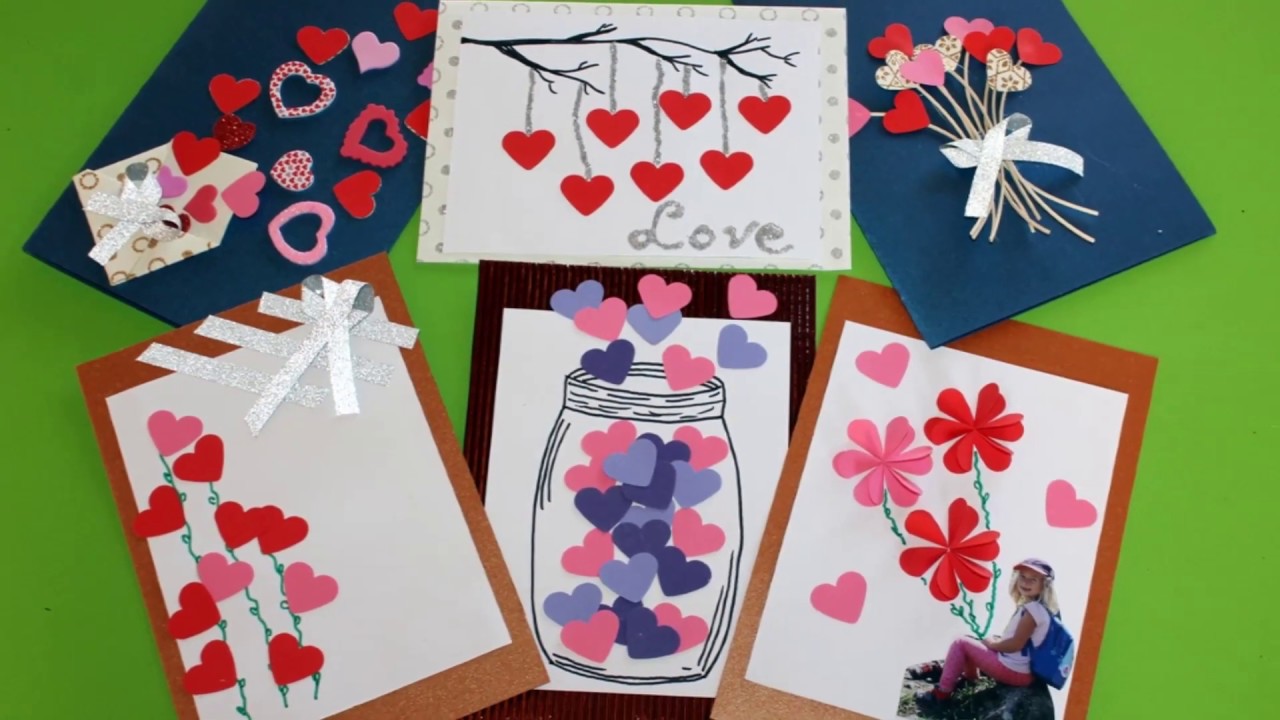 Kartki z serduszkami / kartki diy / walentynki / dzień mamy / laurki Pomysl Na Dzien Matki Dla Dzieci