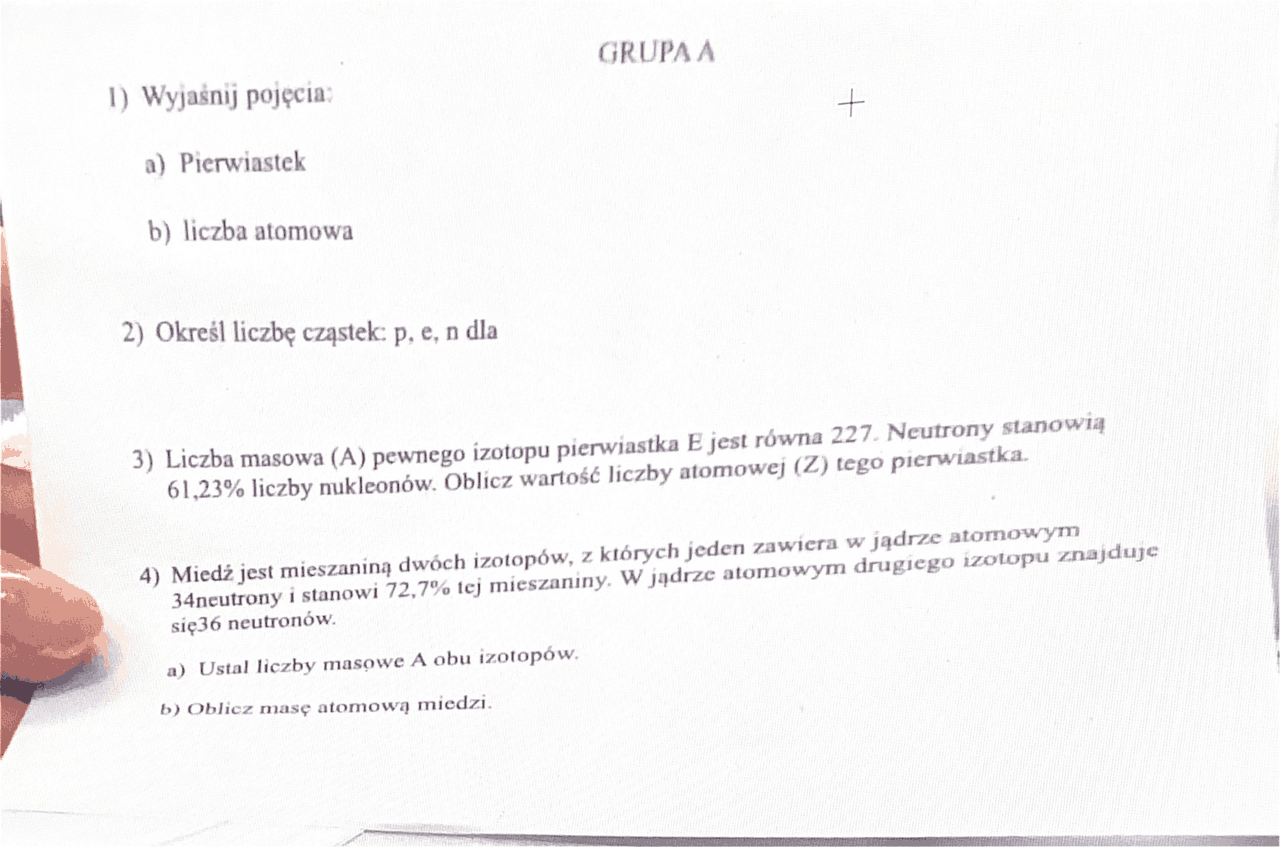 Kartkówka z chemii klasa 1 lo | Schematy Chemia | Docsity Kartkowka Z Chemii Klasa 7