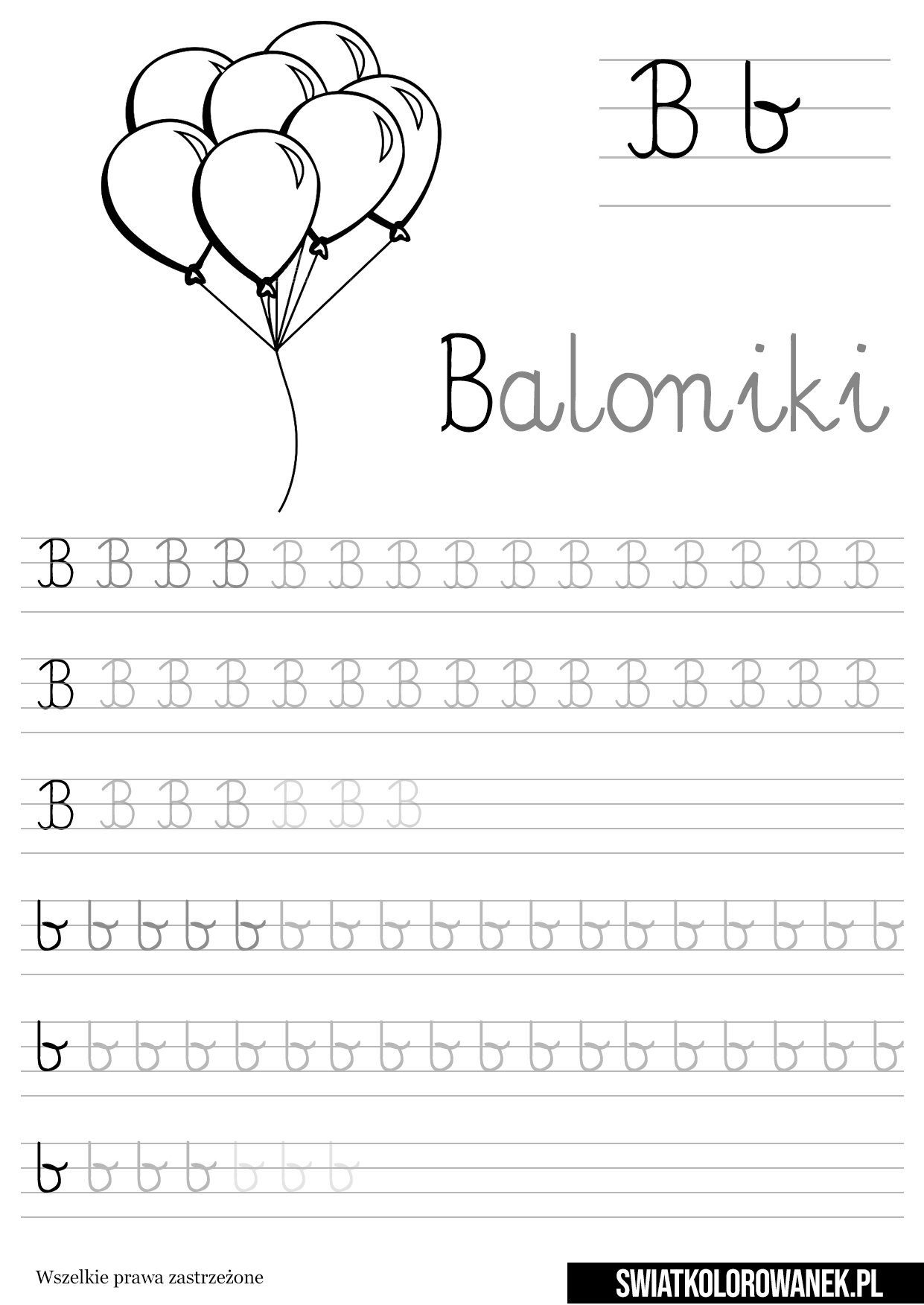 Karty Pracy - Nauka pisania literek dla dzieci - szablony do druku Literki Dla Dzieci Do Druku