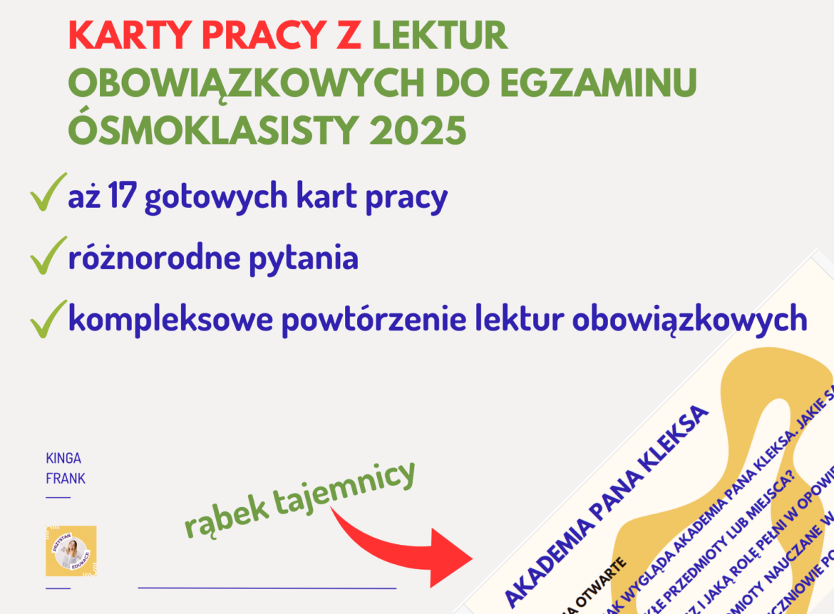 Karty pracy z lektur obowiązkowych - egzamin ósmoklasisty z języka Notatki Z Lektur Do Egzaminu Osmoklasisty Pdf