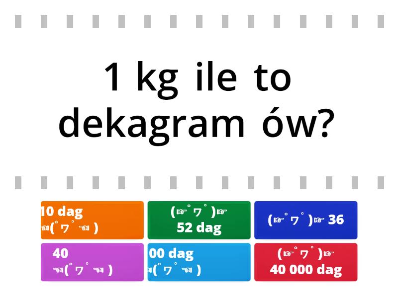 Kilogramy I Dekagramy Klasa 3