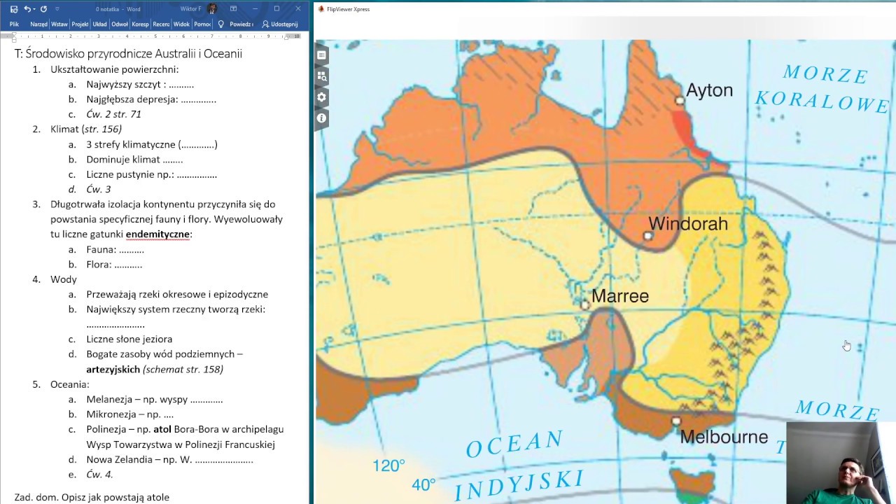 Klasa 8 Geografia Sprawdzian Australia I Oceania