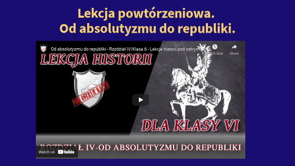 Sprawdzian Z Historii Klasa 6 Od Absolutyzmu Do Republiki