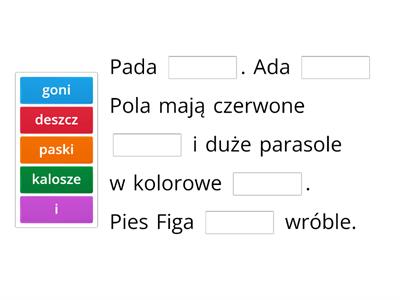 Klasa 1 Uzupełnianie zdań wyrazami z ramki - Materiały dydaktyczne Uzupelnij Tabele Wyrazami Z Ramki