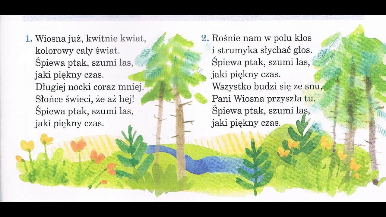 klasa 2. Panie Janie. Mam chusteczkę. Wiosna już, kwitnie kwiat Chodźmy Do Parku Piosenka Tekst