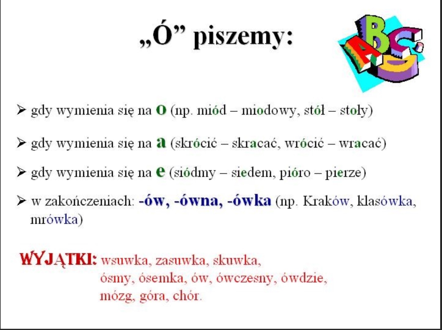Klasa 2a uczy się w domu: Edukacja wczesnoszkolna 18.05.2020 Wyrazy Z ó Wymiennym ćwiczenia Do Druku