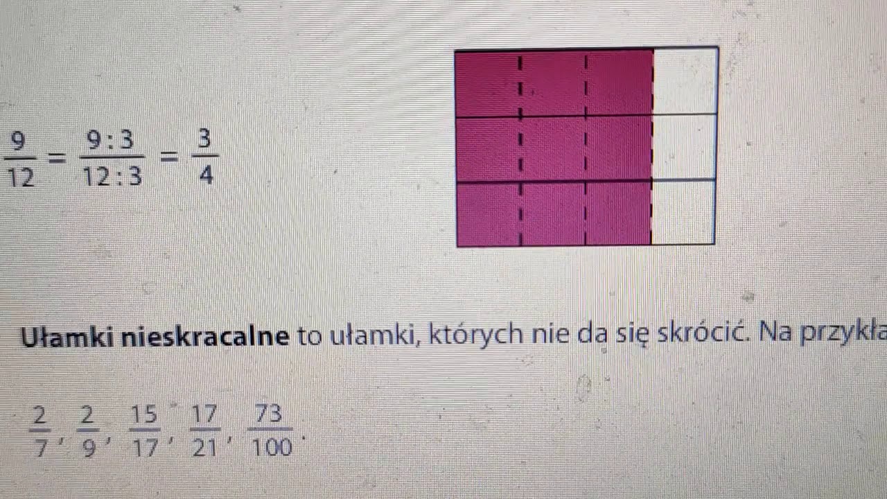 Klasa 4. Rozszerzanie i skracanie ułamków - zadania. - YouTube Rozszerzanie I Skracanie Ulamkow Klasa 4 Zadania Pdf