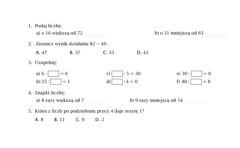Liczby I Działania Klasa 4 Pdf