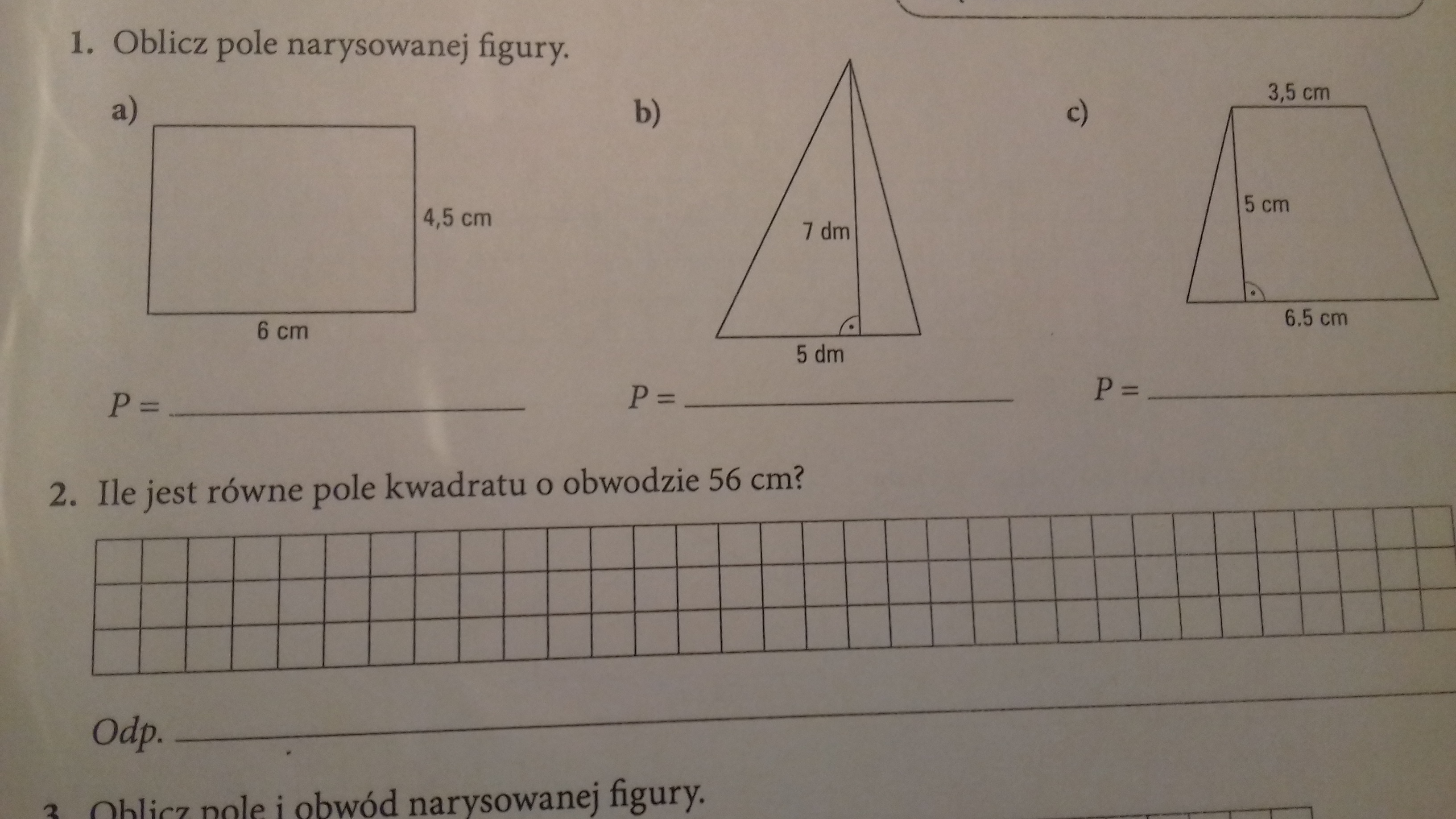 Pola Figur Klasa 5 Sprawdzian Pdf Matematyka Z Plusem