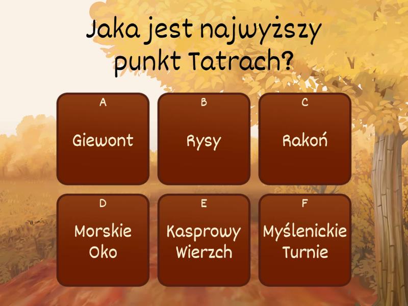 klasa 5-Quiz-o-Tatrach - Test Quiz O Tatrach Z Odpowiedziami