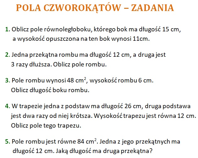 Czworokąty I Inne Wielokąty Klasa 6